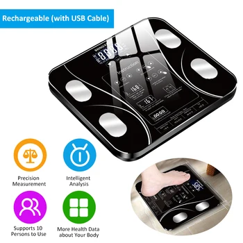 

Smart Body Fat Scales BMI Health Weight Scale Body Date BMI Health Electronic Weight Scale LED Display Balance Test Home House