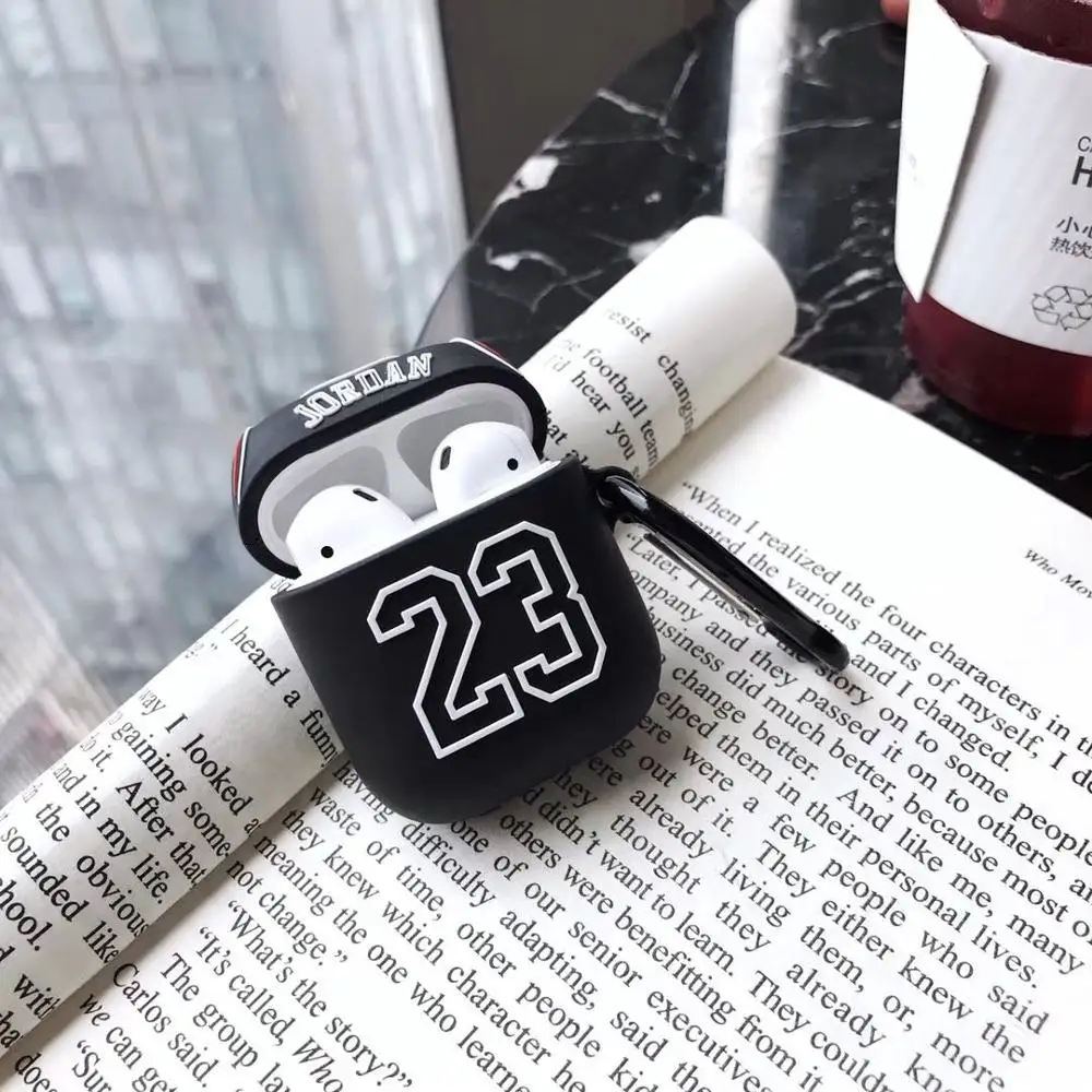 Роскошная Спортивная карта 23 Jordan+ кольцо Bluetooth беспроводная гарнитура Набор силиконовый чехол для гарнитура для airpods защитный чехол против падения - Цвет: 2