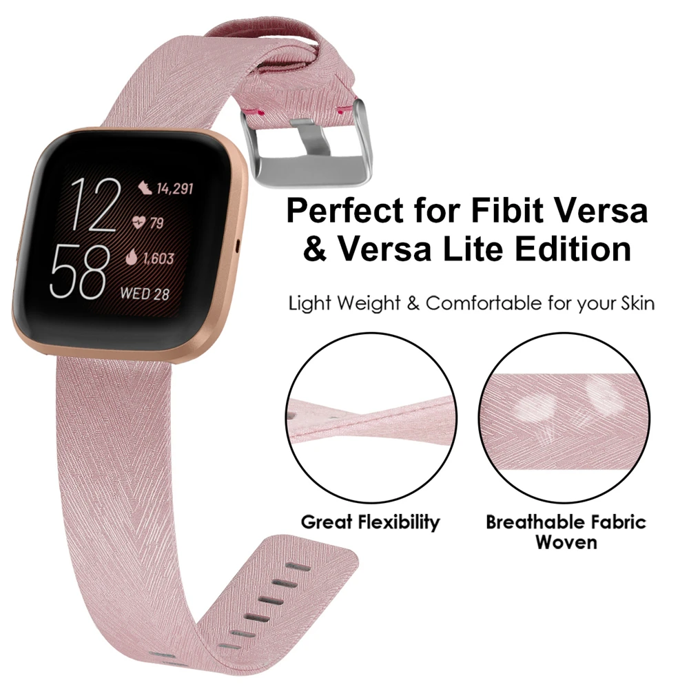 1 шт. красочные прочный нейлон холст часы ремешок Замена для Fitbit Versa 2 Смарт аксессуары