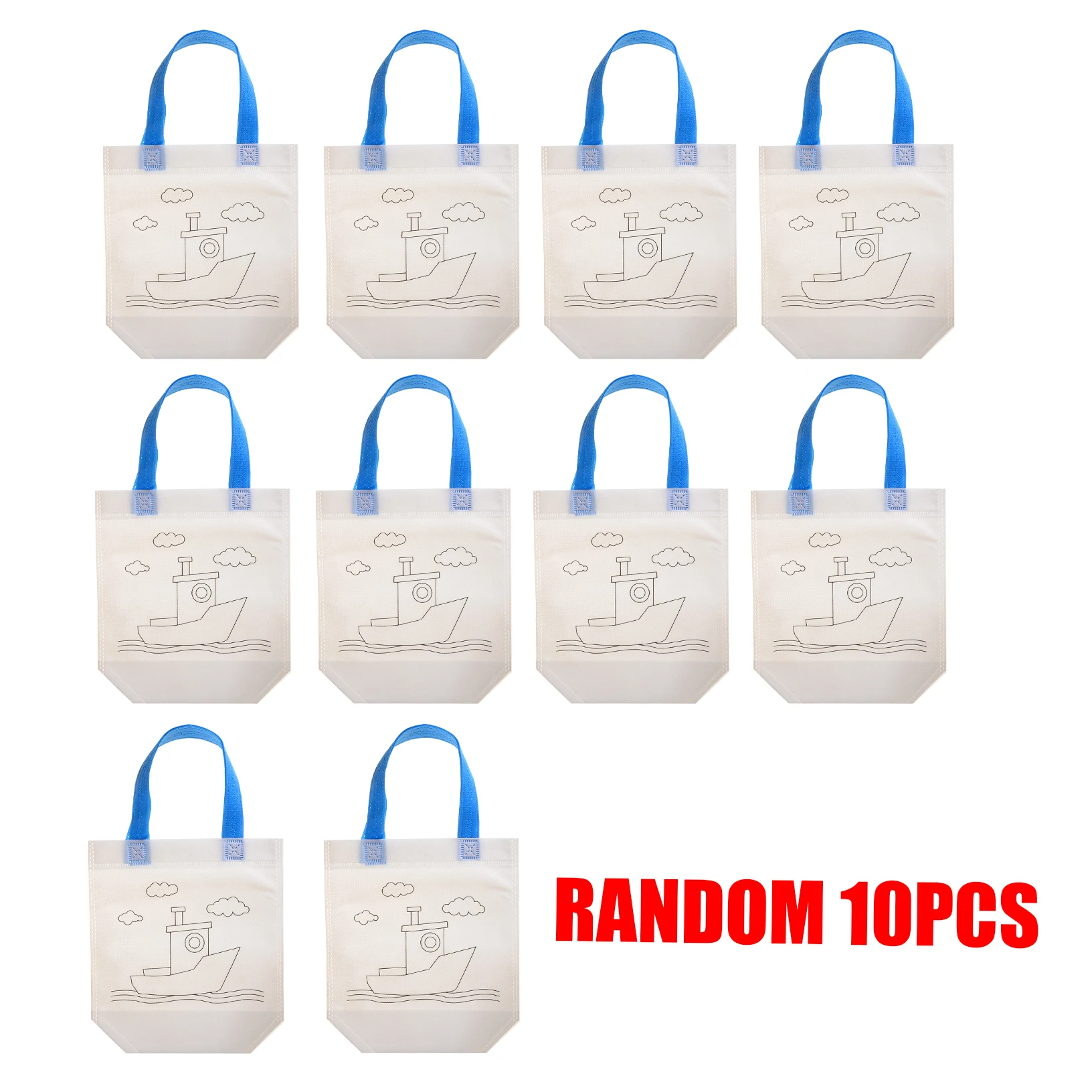 10 шт./компл. 20*25 см Ручная роспись холст сумка для детей Детские DIY граффити Белая тканевая сумка Детский сад ручная роспись игрушки