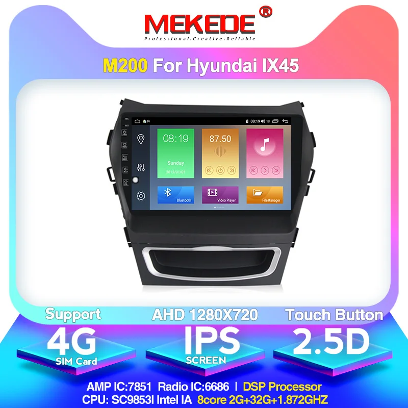 4G ram+ 64G rom 4G LTE Android 10,0 Восьмиядерный автомобильный dvd-плеер gps для hyundai IX45 Santa fe 2013 Радио Стерео навигация - Цвет: 32G