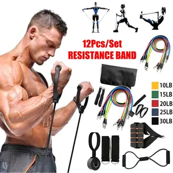 

12pcs Fitness Pull Rope Portable Practical TPE Stretch Arm Apparatus Muscle Training Equipment Removable Puller Chest Expander
