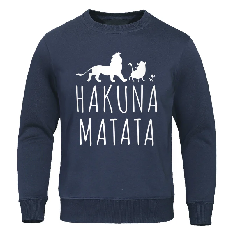 dark blue 5 HAKUNA MATATA, мужские толстовки с принтом,, осенняя мужская одежда, мужские толстовки, мультяшный мужской спортивный костюм, модный бренд, уличная одежда - Цвет: dark blue 5