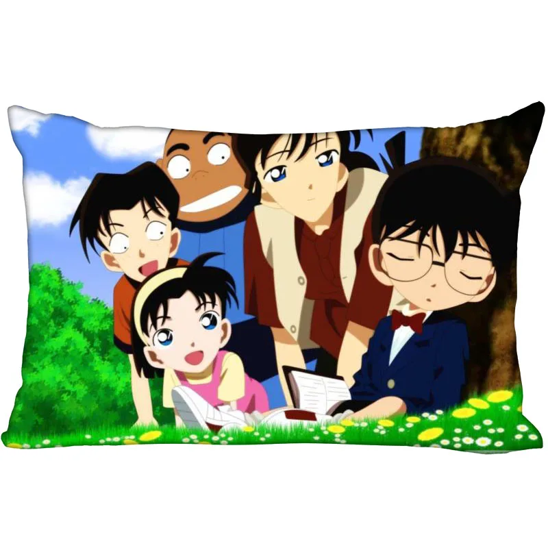 

Detective Conan Pillow Cover Bedroom Home Office Decorative Anime Pillowcase Rectangle Zipper Pillow cases Satin Fabric No Fade