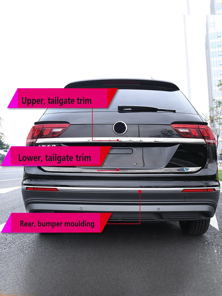 Подходит для VW Tiguan L Хромированная Задняя Крышка багажника Дверная ручка Крышка хвостовика светильник лампа отделка ободок молдинг Гарнир