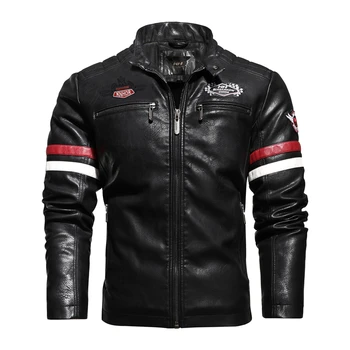 

2020 autumn and winter men's racing suit color PU motorcycle jacket motorcycle jacket jacket XL leather jacket men