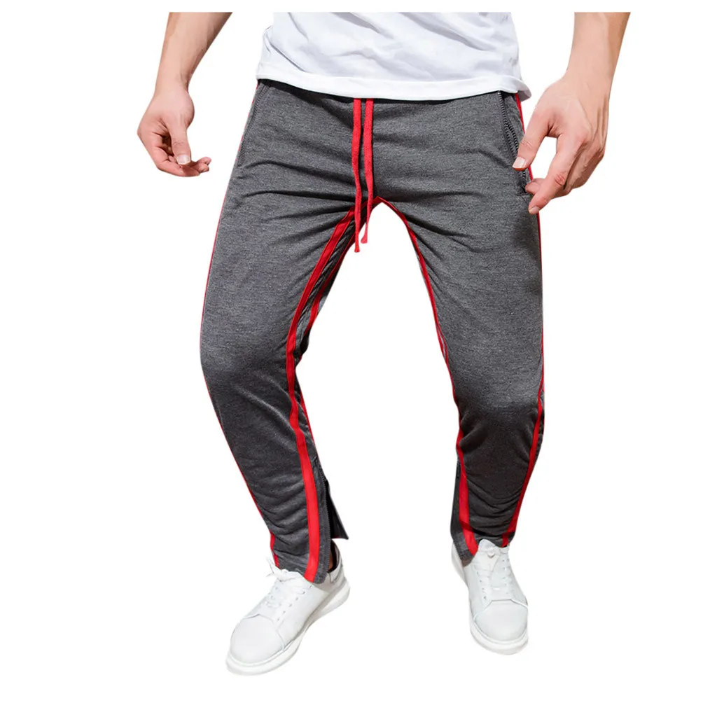 Men's Long Casual Sport Pants Slim Fit Plaid Trousers Running Joggers Sweatpants streetwear pantalones hombre joggers plus size