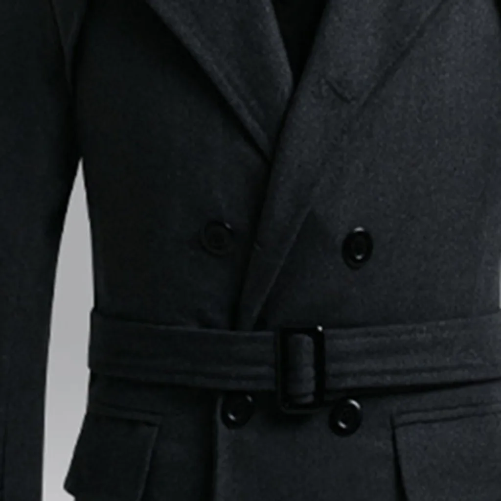 Британский джентльмен стиль Мужские chaquetas новые зимние модные теплые снежинки ветровка пальто пояс чистое пальто campera hombre