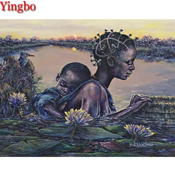 

5D Diamond Painting African woman child labor scenery DIY Diamond Embroidery Diamond Mosaic Rhinestone Full Square round Drill