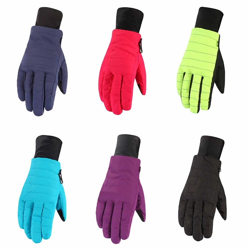 Горячие женские перчатки для катания на лыжах, женские перчатки на полный палец, толстые водостойкие, термостойкие перчатки для катания на открытом воздухе, зимние велосипедные перчатки