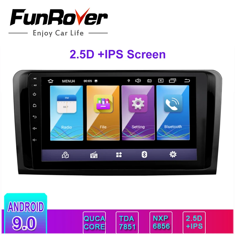 Funrover android 8,0 2 din gps dvd автомобиля мультимедийный плеер для Mercedes Benz W164 ML300 ML350 ML500 GL320 Навигация стерео радио