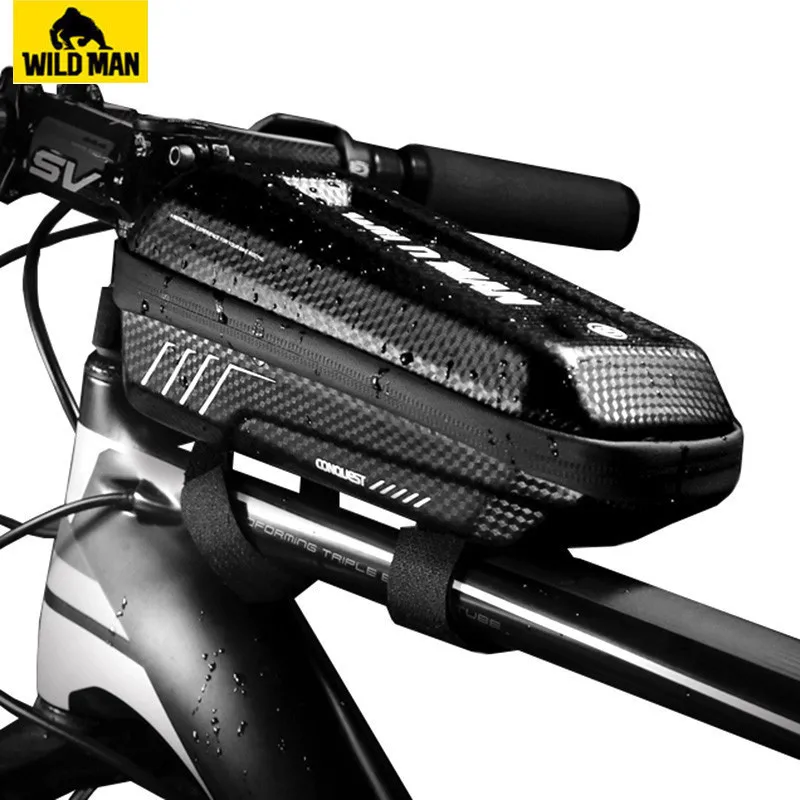 PROD 32969067404 WILD MAN Front Bicycle Bag Waterproof Rainproof Hard
Shell Mtb Top Tube Bike Bag Cycling Accessories Capacity 1L