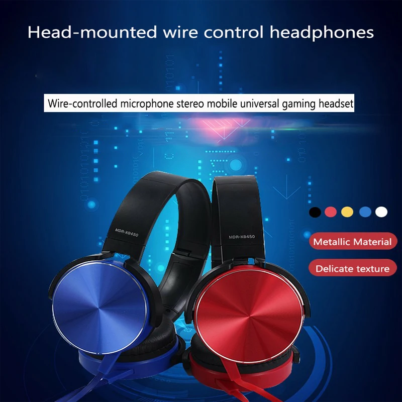 

Head-mounted Wired Foldable Wired Control Music Game Headset With Microphone Suitable For All 3.5mm Smart Phones And Computers