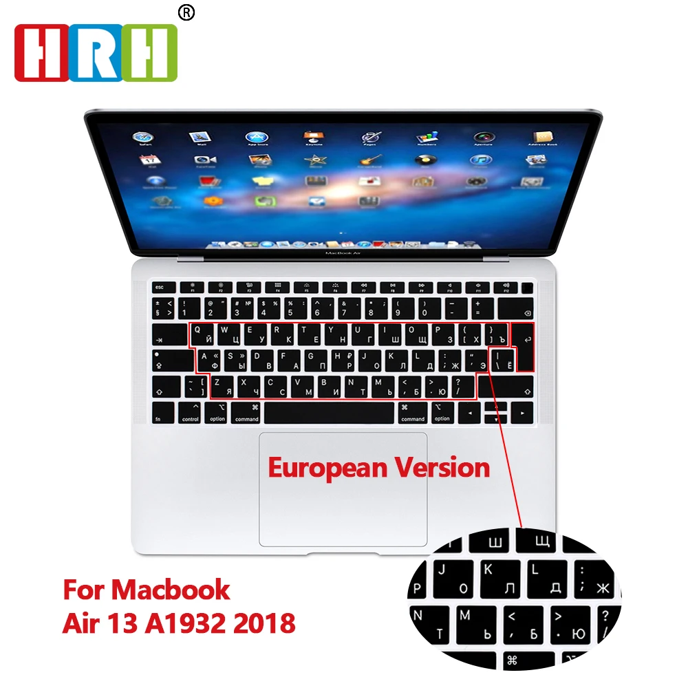 Чехол HRH силиконовый для MacBook Air 13 A1932 2018 выпуска с русской французской