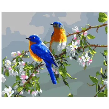 

Paint by Number Canvas Painting Kits for Adults Painting of Flowers and Birds
