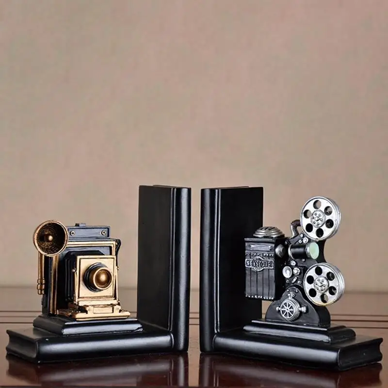 Ретро камера Bookend фильм проектор Черный Серебряный коллекционный проект креативный книжный шкаф старинные ювелирные изделия Кабинет исследование хо