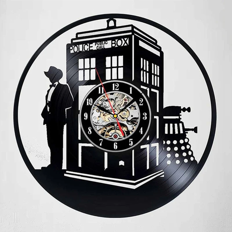 Виниловые настенные часы Doctor Who современные дизайнерские 3d наклейки винтажные из
