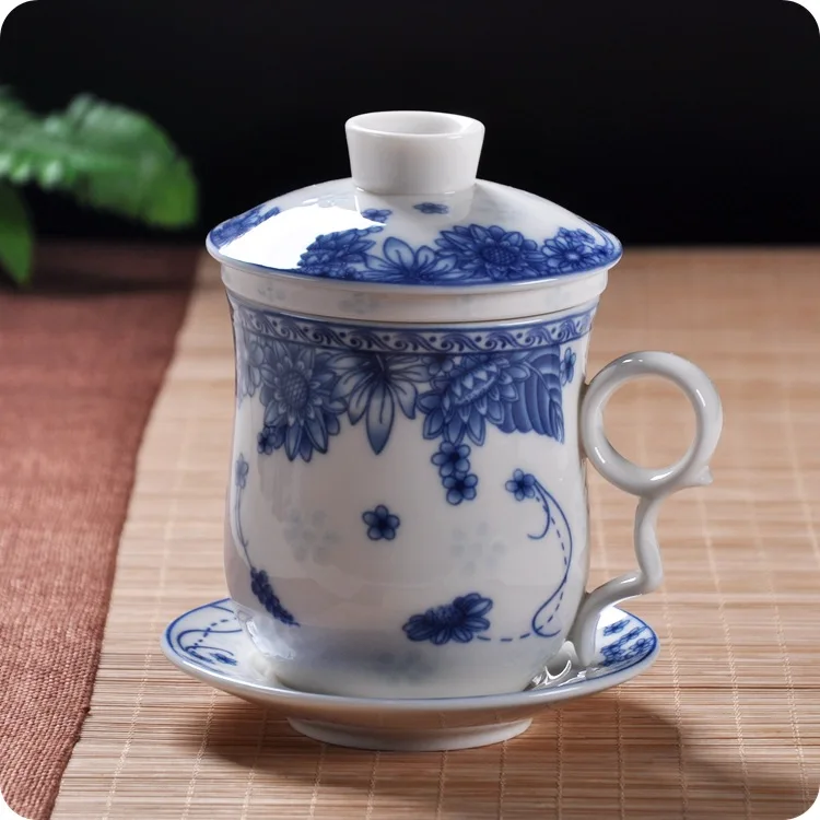 Китайский керамический чайный стаканчик с ситечком чайный набор кунг-фу Улун чай Пуэр чайная чашка дорожная чашка офисный домашний чай набор WSHYUFEI - Цвет: 11x13cm