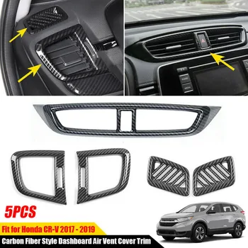 

5x Carbon Fiber Style Dashboard Air Vent Cover Trim Carbon Fiber Black High Quality ABS Decoration For Honda CR-V CRV 2017-2020