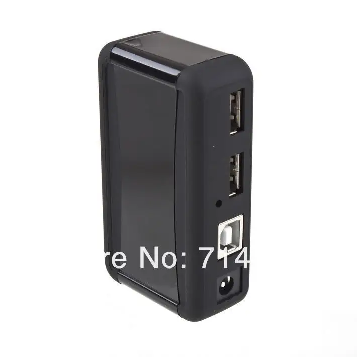 Высокоскоростной usb-концентратор 2,0 с 7 портами, 1 комплект, адаптер питания переменного тока для ноутбука, компьютера, штепсельной вилки ЕС, черный