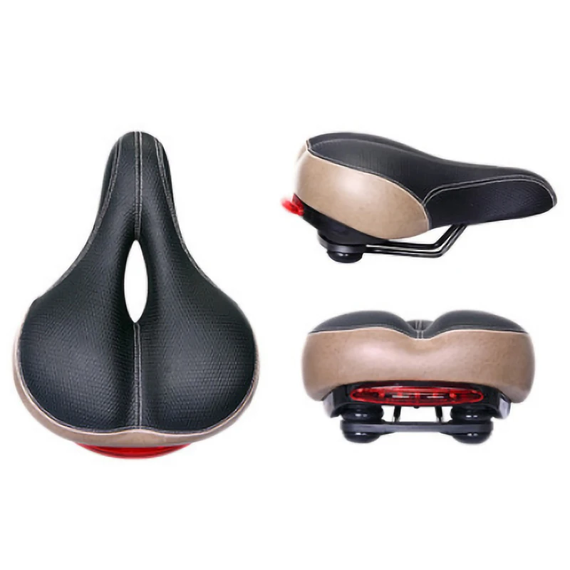 Bicycle With Light Pad Comfortable Saddle With Tail Light Cushion Pad Riding Accessories Battery