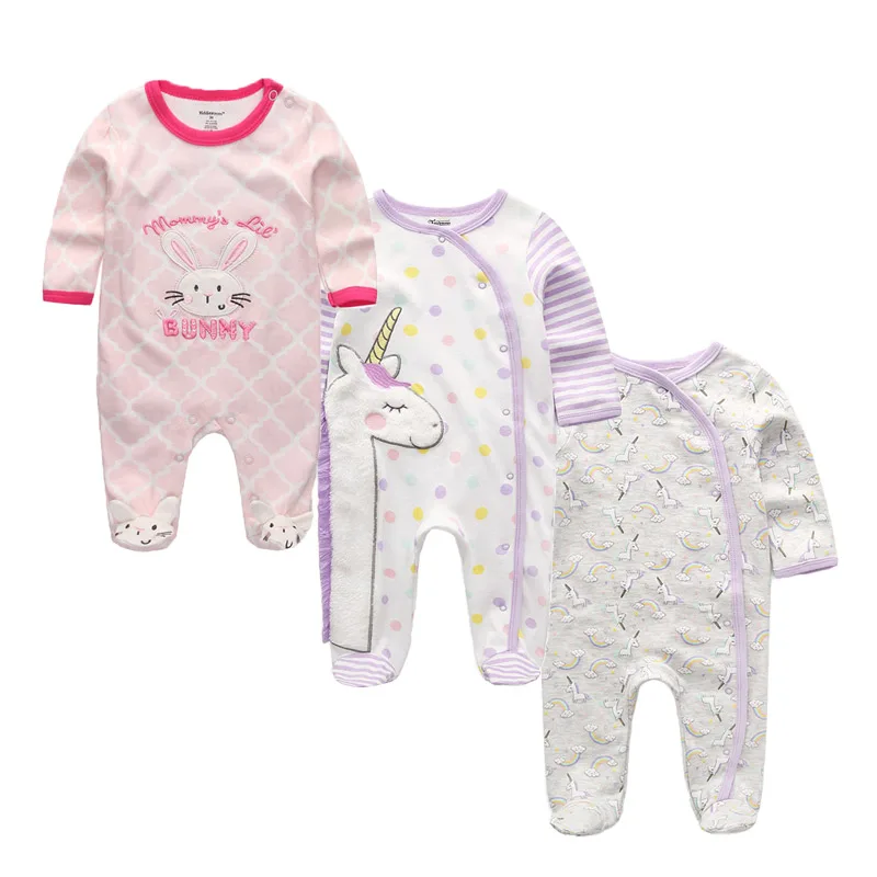 3 шт./партия, одежда для девочки с длинными рукавами, Roupa de bebes, одежда для маленьких мальчиков, комплекты одежды для малышей с единорогом, комбинезоны для новорожденных, хлопок, 0-12 месяцев - Цвет: R25