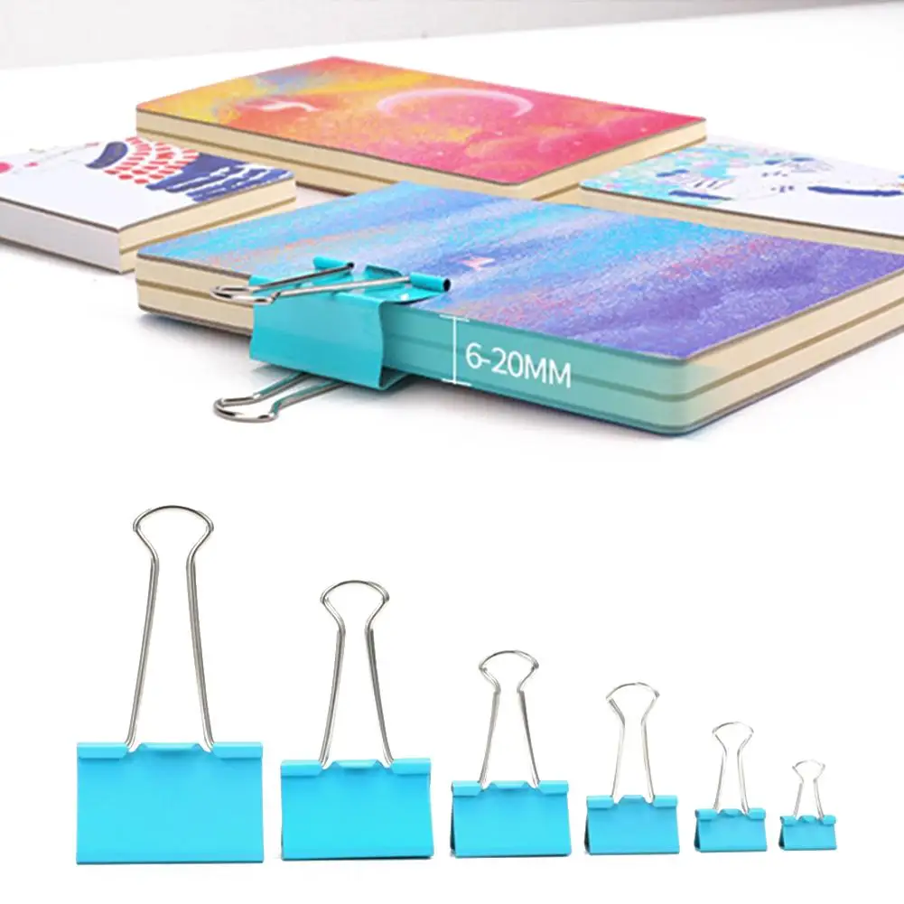 For Deli 8556es No. 6 15MM Color Long Tail Clip Folder Swallow Tail Clip Large Medium And Small Folder 60 / Cylinder Swallowtail