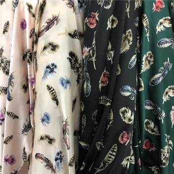 

Light Satin Feather Printed Impervious Fabric Dress Trousers Ribbon Ornament Shirt Lining Half Price