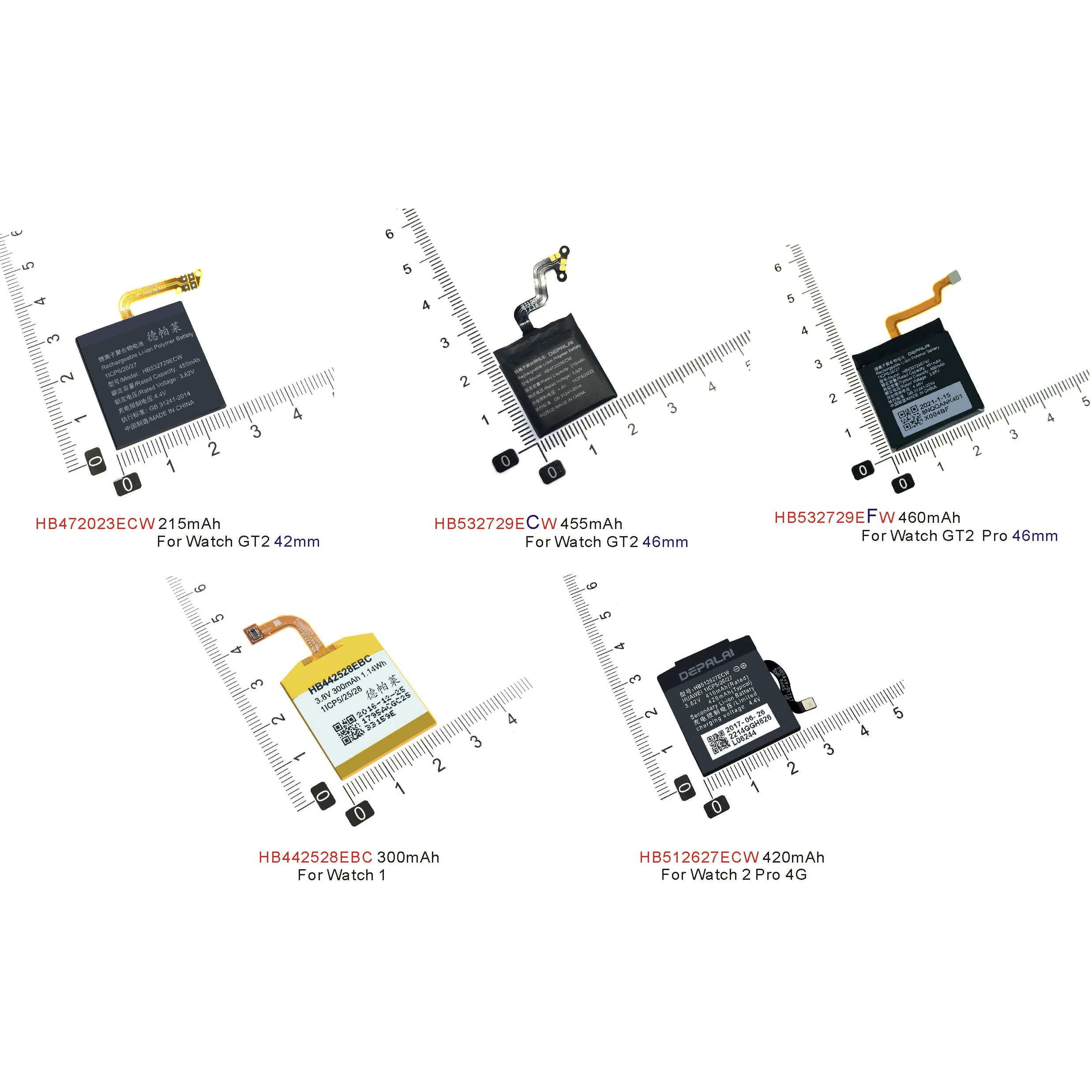 

HB442528EBC HB512627ECW HB472023ECW HB532729ECW Battery For Huawei Watch 1 2 Pro 4G GT2 42mm GT2 46mm Battery Replacement