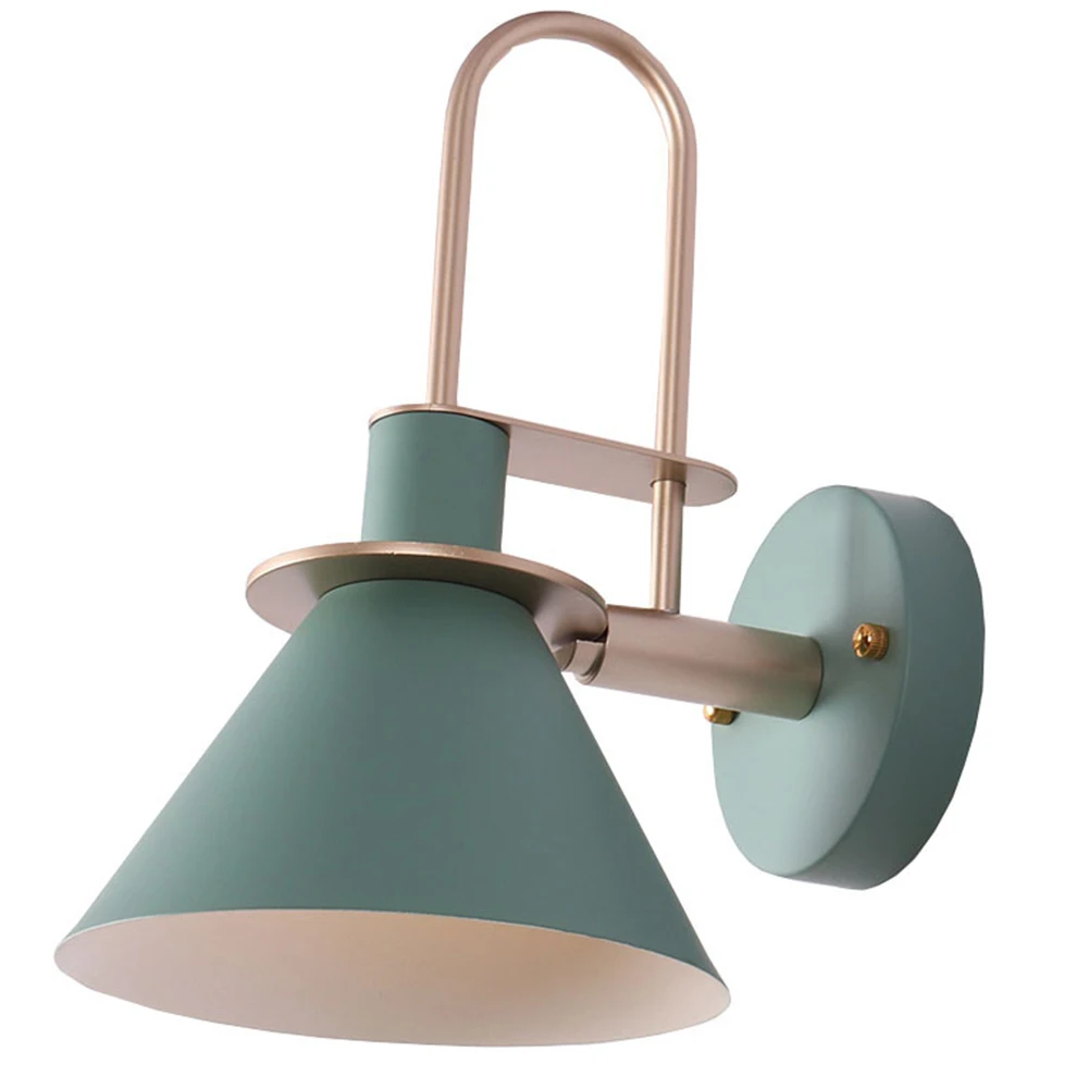 

E27 Bedroom Bedside Home Decor Living Room Aisle Modern Nordic Bar Macarons Iron Horn Wall Lamp Kitchen Restaurant Mirror Lights