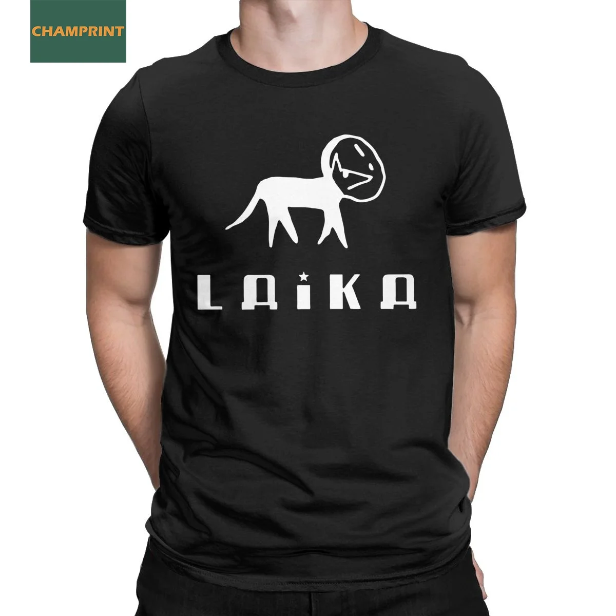 Мужская футболка Laika Dog Cccp Советская новинка хлопковая с коротким рукавом круглым
