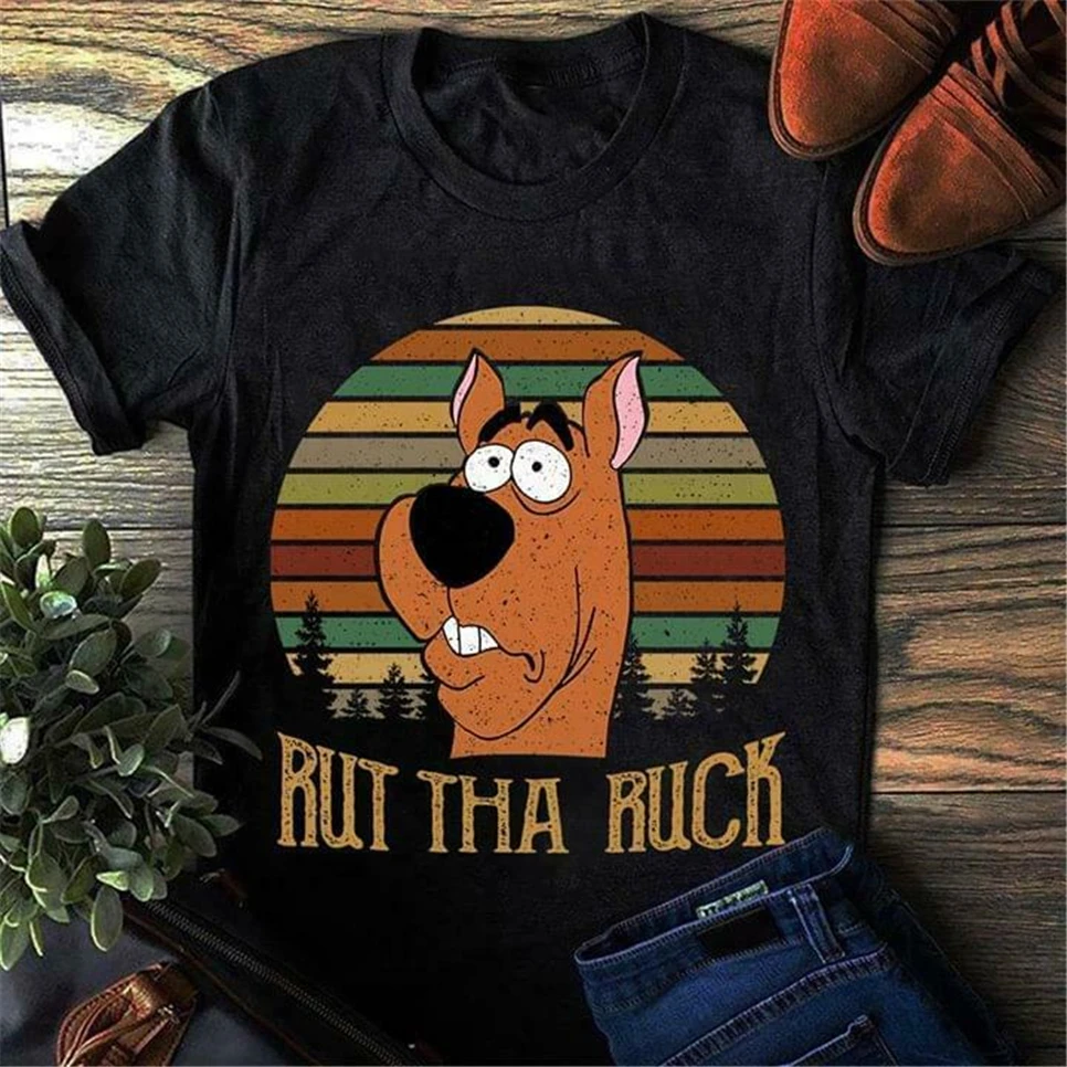 Scrappy Doo Rut Tha Ruck винтажная Мужская футболка с темным вереском хлопковая Удобная |