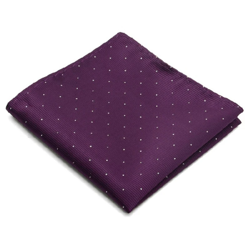 dark purple Бренд Для мужчин платок в горошек платки Свадебная вечеринка полиэстер платок с принтом Бизнес нагрудный платок полотенце для сундуков 22x22 см - Цвет: dark purple