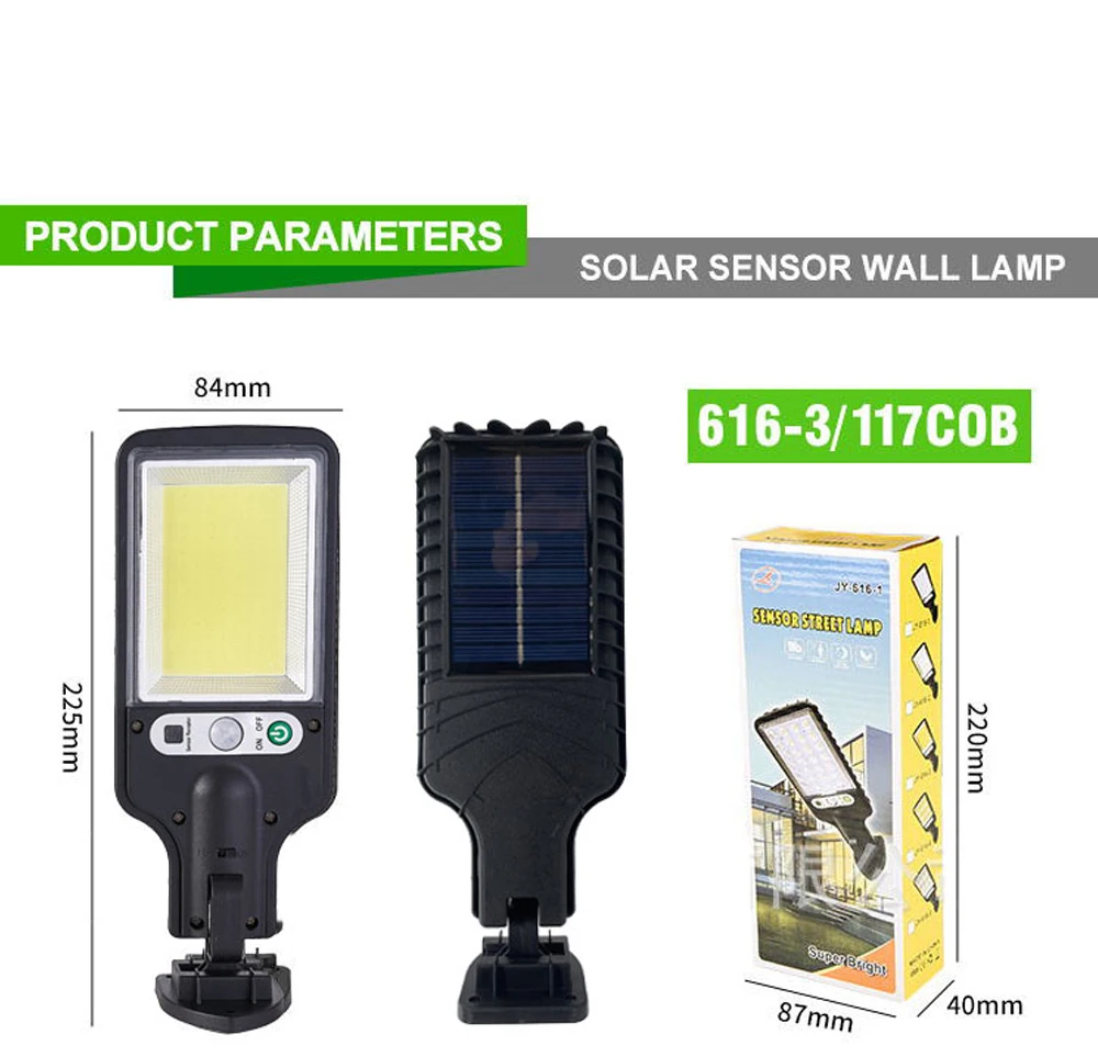 solar com 3 modo de luz sensor