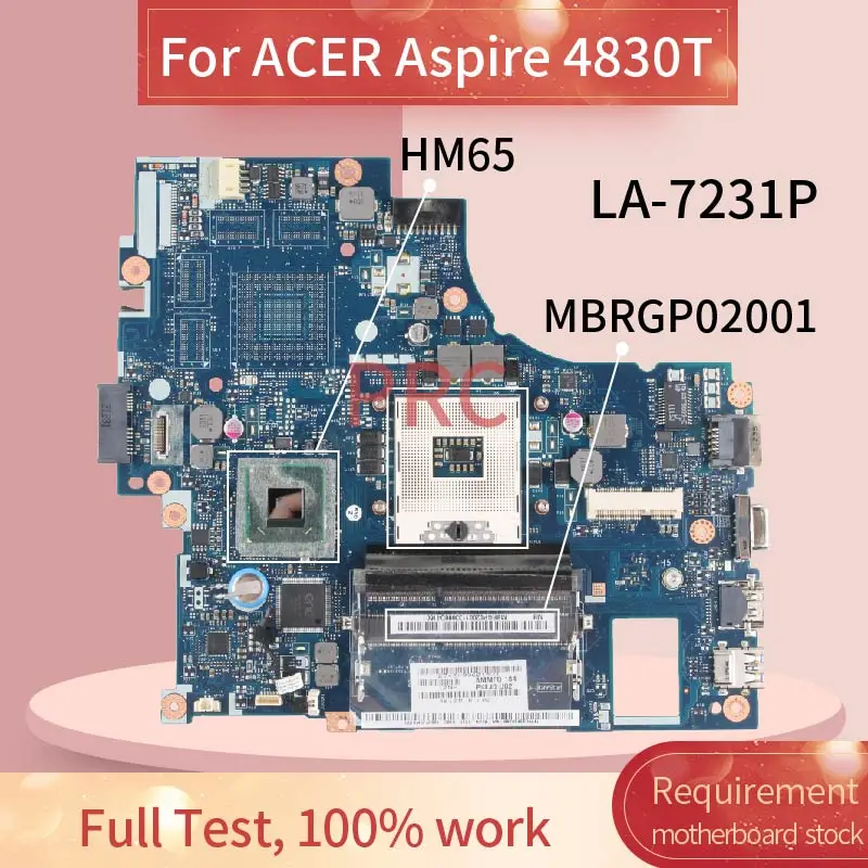 Материнская плата для ноутбука ACER Aspire 4830 4830T HM65 MBRGP02001 DDR3|Материнские платы