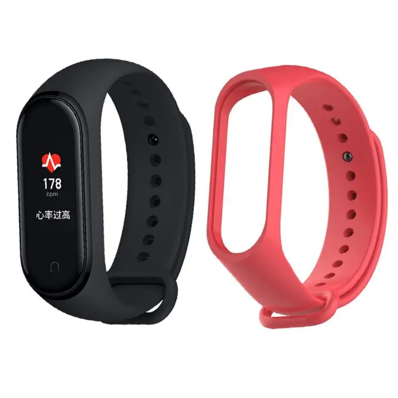 Красный Xiaomi Mi Band 4 0,95 дюйма AMOLED 5ATM смарт-браслет с ремешком - Цвет: Красный