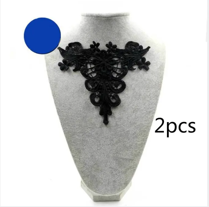 Emboidery воротник для шеи diy поддельные съемные воротники водорастворимые Женская бутоньерка трехмерные кружевные аксессуары - Цвет: a-2pcs