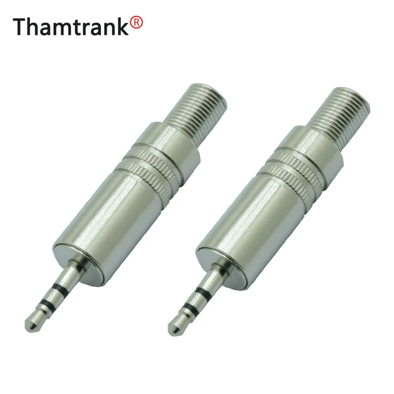 100pcs Metal 2 5MM Stereo Connector with Spring 2 5mm 3 Poles Stereo Male Plug Soldering Audio Stereo Headphone Cable Adapter