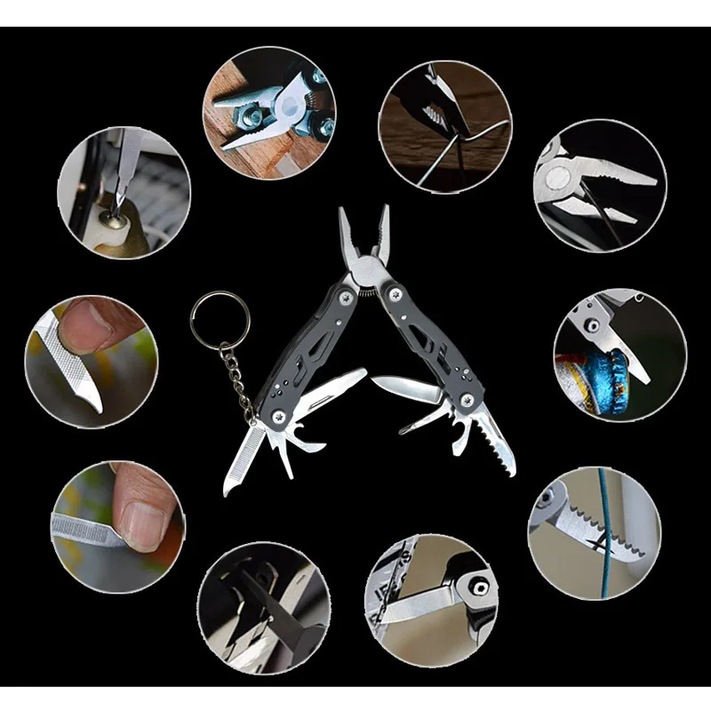 

EDC Outdoor Survival Camping Tool Hand Tools 11 in one hand tool Screwdriver Mini Portable stainless folding knife pliers