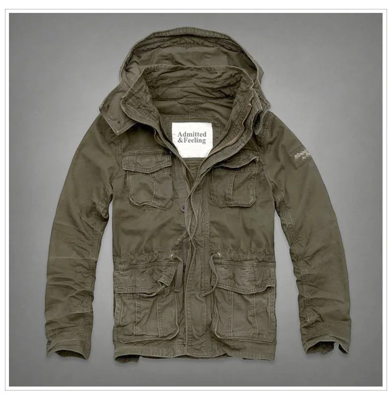 Cargo Jackets Men Tactical M65 Multi-pockets Cotton Coats Removable Hooded Work Jacket Wear-resistant Winter