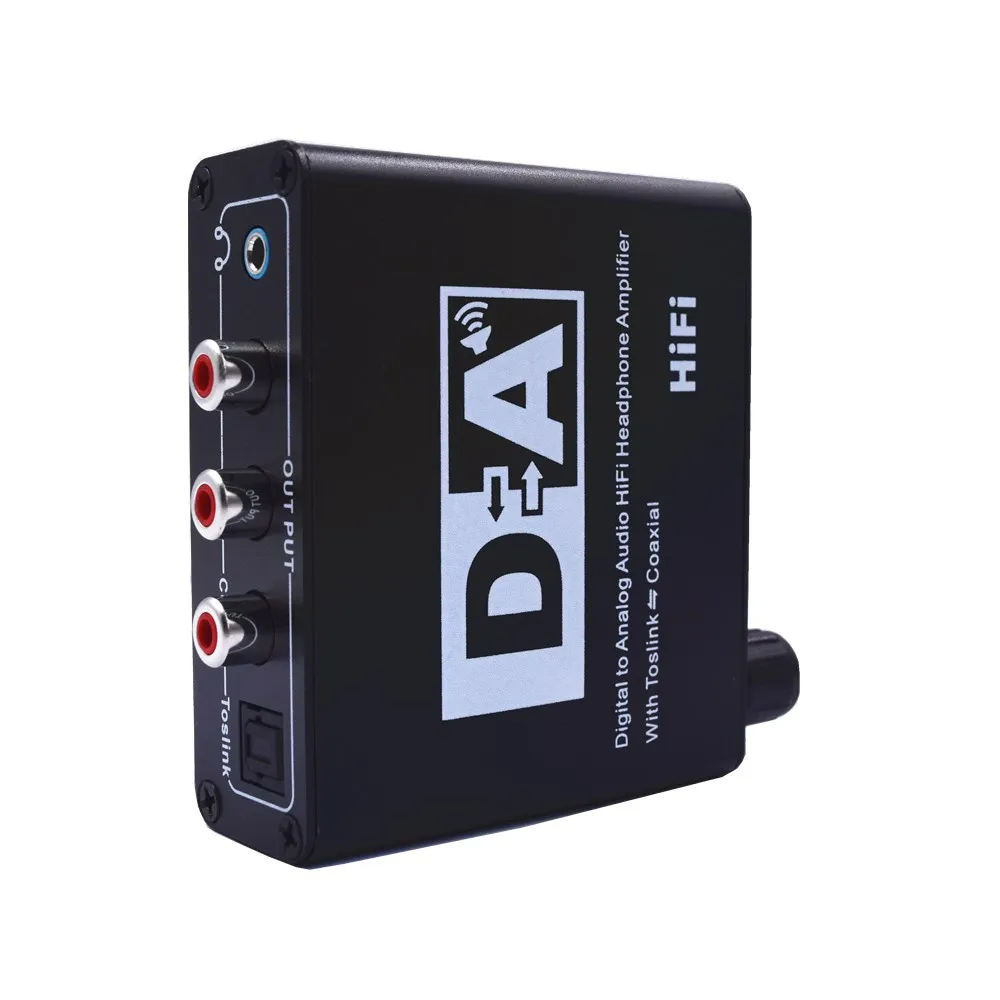 Digital to Analog Audio Converter DAC Amp Hifi Decoder 3 5mm Headphone Amplifier Toslink Optical Coaxial Output 192kHz 24bit