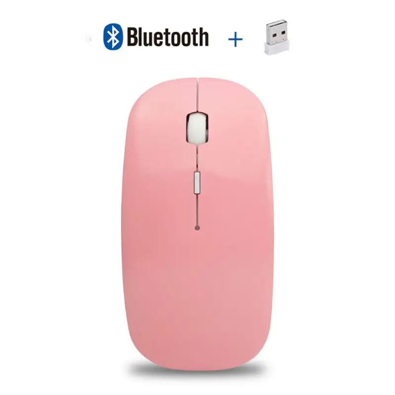 Перезаряжаемая Беспроводная Bluetooth 4,0+ 2,4G Двухрежимная 2 в 1 Зарядная мышь 1600 dpi эргономичная Портативная оптическая мышь ПК ноутбук