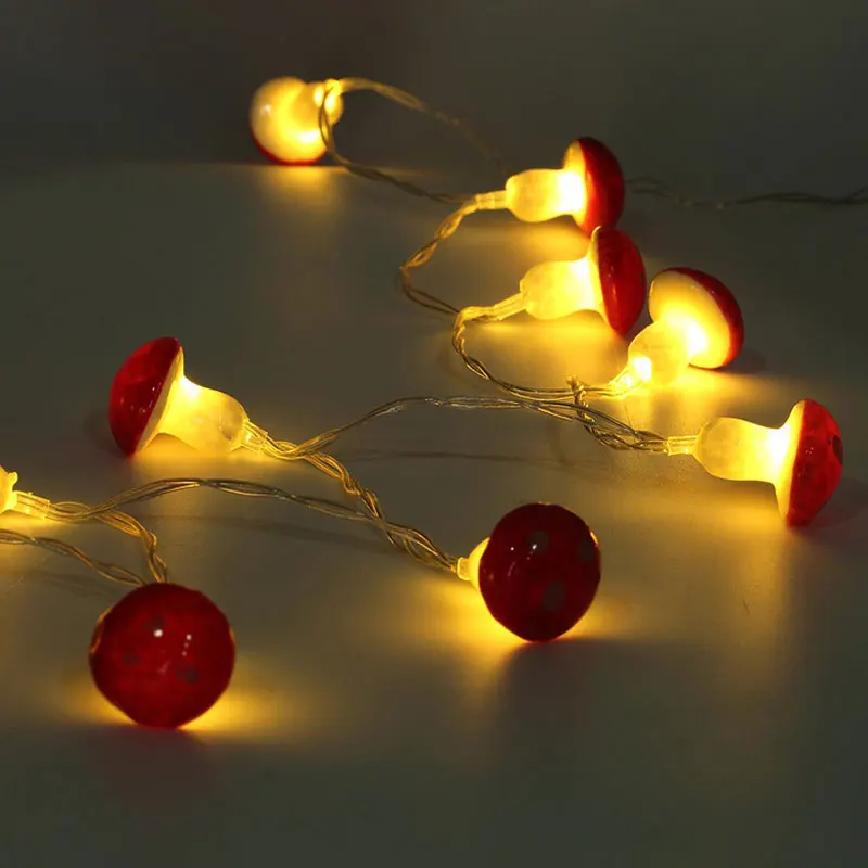 

2 meters 30LED Mushroom String Light Lamp With Battery Box Garden Party Decor Lamp home Fairy Wire children gift