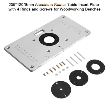

Aluminum Router Table Insert Plate with Rings and Screws for Woodworking Benches LAD-sale