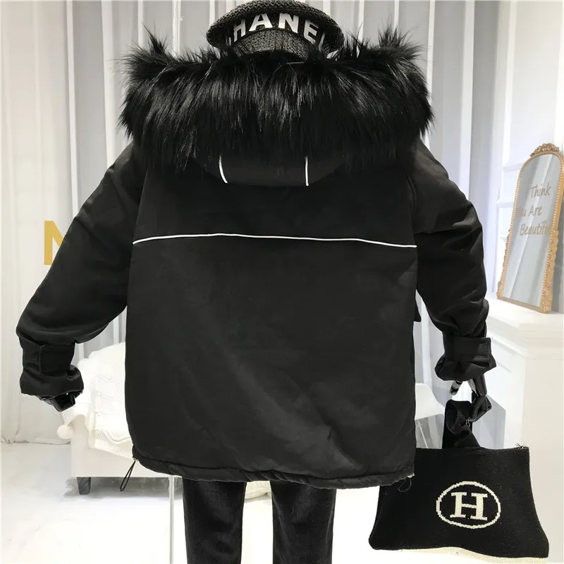 Chaquetas Mujer Invierno Женская куртка, женское корейское зимнее пальто в стиле сафари, с капюшоном, с меховой подкладкой, теплая куртка