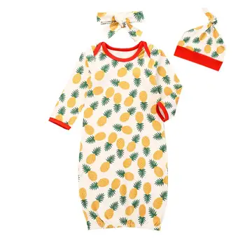 

bunvel 1-6T Unisex Baby Girl Boy Blanket Sleepers Toddler Kids Baby Girl Boy Clothes 2PCS Hat+Pineapple Pattern Blanket Sleepers