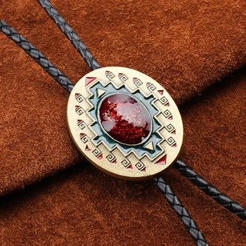 

Indian Man Bolo Tie Fashion Leather Rope Long Sweater Chain Women Punk Necklace KeyChain Retro Accessories Bola Tie Males Kravat