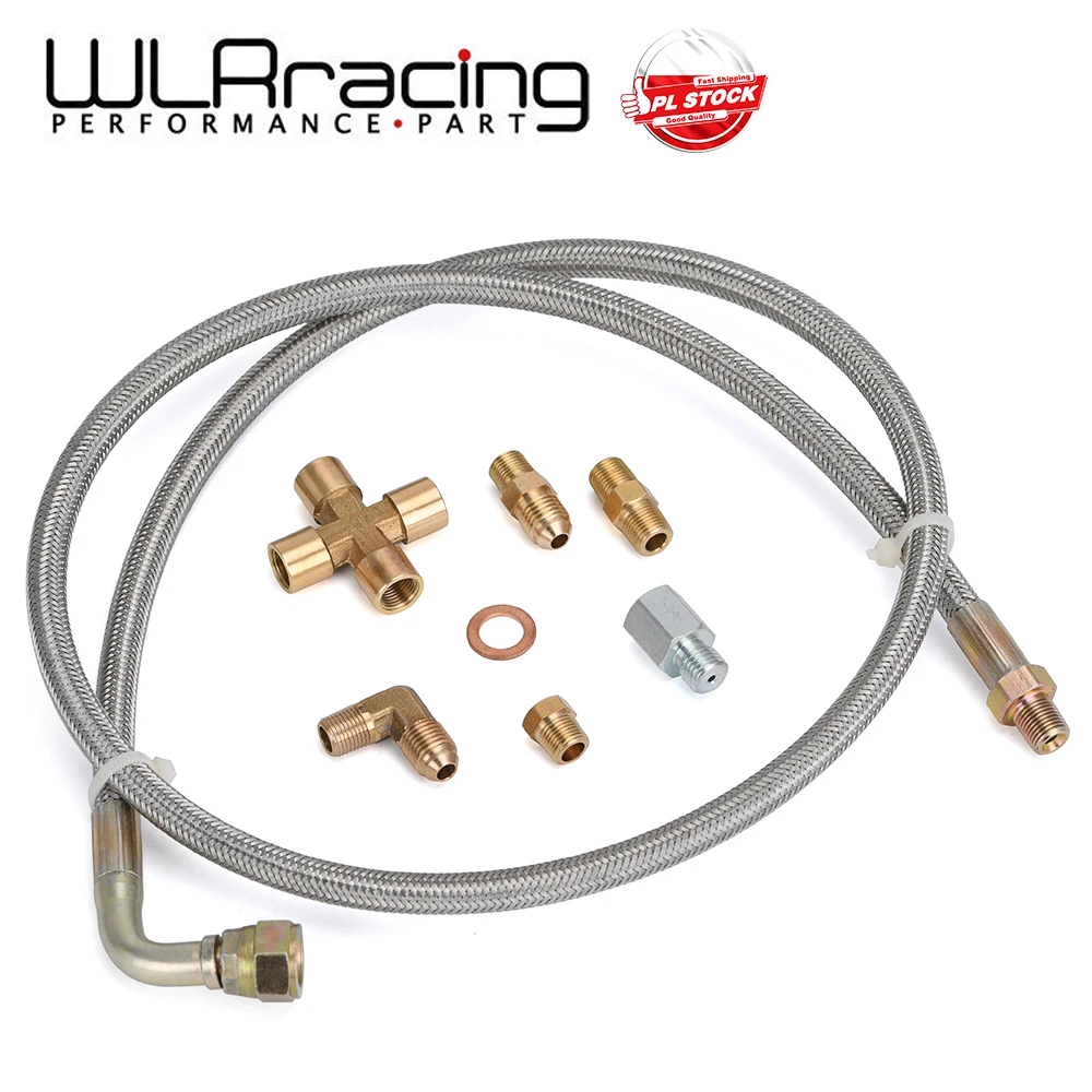 WLR-36'' 1/8 NPT 4AN T3 T4 T3/T4 T04E T70 T66 T67 Gt35 Gt45 Turbo Oil Feed Line Oil Return Line Drain Kit WLR-TOL33