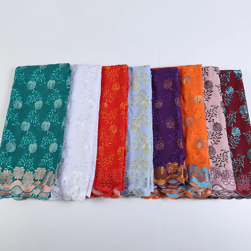 Высококачественная африканская Вощеная Кружевная Ткань 5 ярдов/партия вышитая