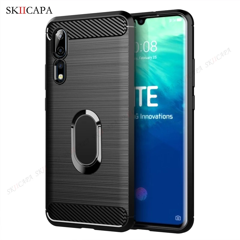 Carbon Fiber Soft Silicone TPU Phone Case for ZTE Axon 10 Pro